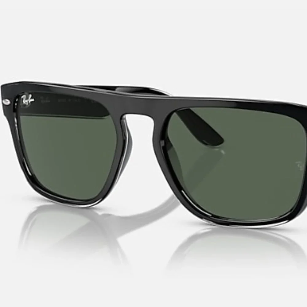 NEW RAY-BAN RB4407 654571 Square Glasses –Black Transparent Frame Dark Green Len